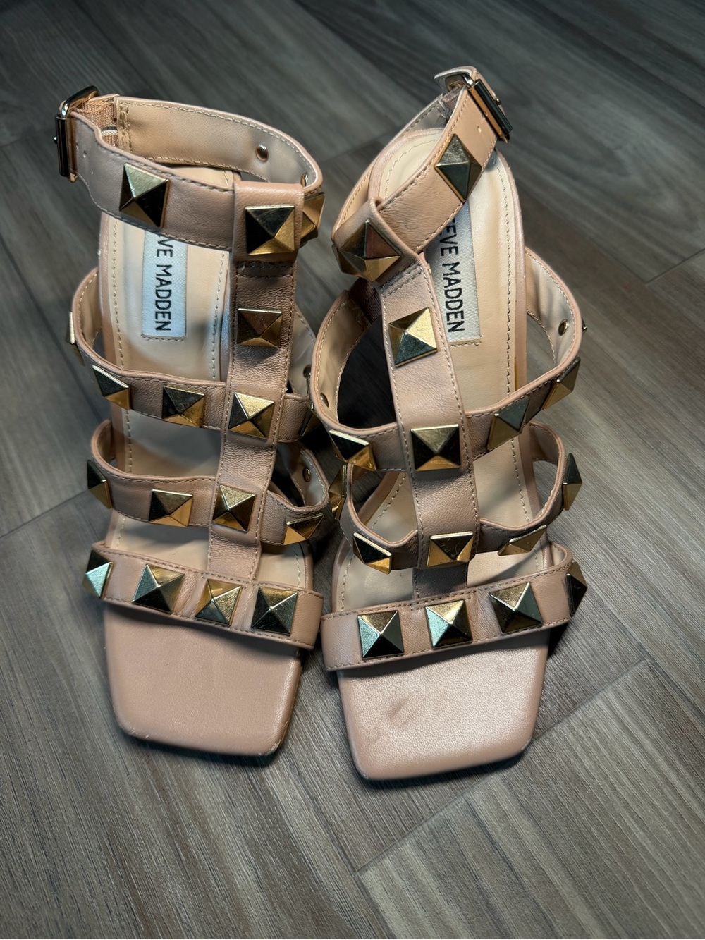 Steve Madden Blush Studded Strappy Heels